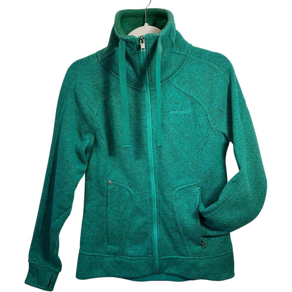 Avalanche Outdoor Fleece Jacket Womens SZ S Full Zip Heavyweight Ski Thumbholes